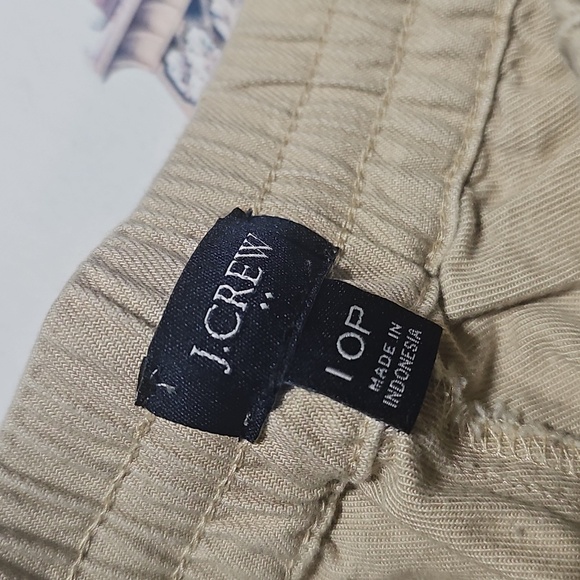 J. Crew Drawstring Tan Capri Pants Size 10P - Picture 3 of 5